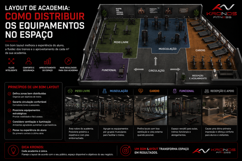 Layout de Academia: Como Distribuir os Equipamentos no Espaço