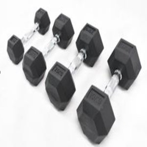 Kit Halteres sextavados revestidos em borracha - 35 - 40 - 45 - 50 - 55 - 60Kg