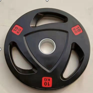 Anilha Emborrachada Preta com 3 Pegadas - 15KG