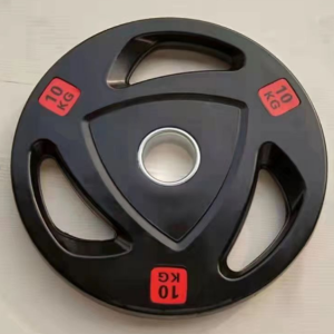 Anilha Emborrachada Preta com 3 Pegadas - 20KG